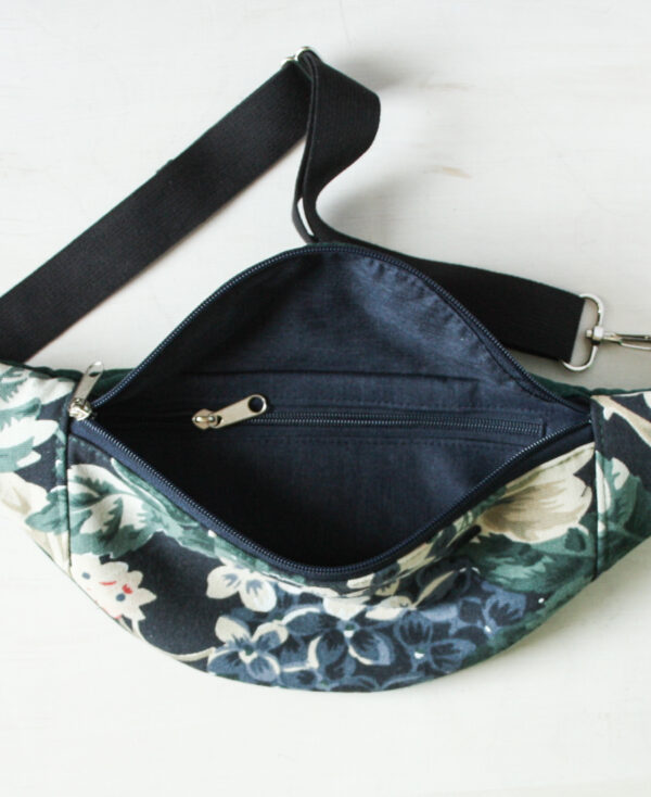 Nerka standard - hortensje (granat - butelkowa zieleń)